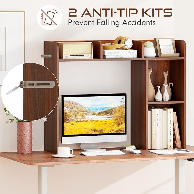 Tangkula Desktop Bookshelf, Countertop Storage Hutch - Image 8