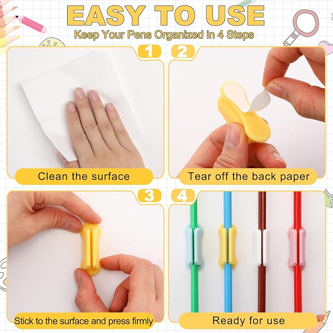 Sherr 24 Pack Adhesive Pencil Holders - Image 4
