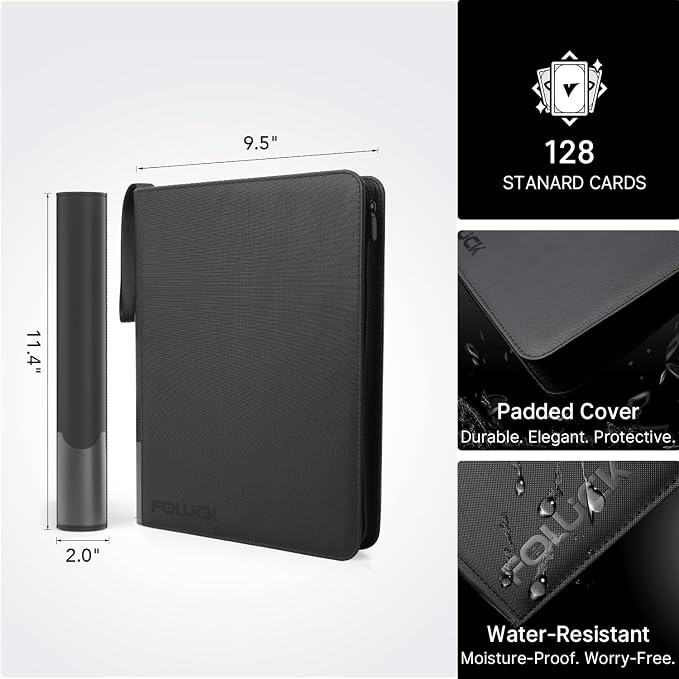 Foluck 4 Pocket Top Loader Binder, Holds 128 Toploaders, Side-Loading Trading - Image 2