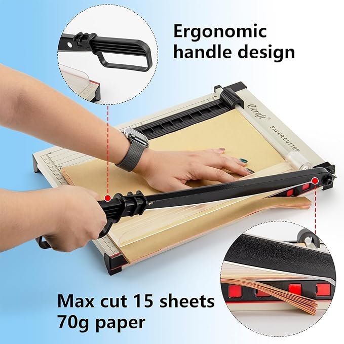 Ecraft 12" Guillotine Paper Cutter：Paper Trimmer Accurate Cutting - Image 4