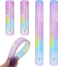 4 Pack Flexible Ruler Set, 12 Inch & 6 Inch Bendable Rulers by Cfyosnk