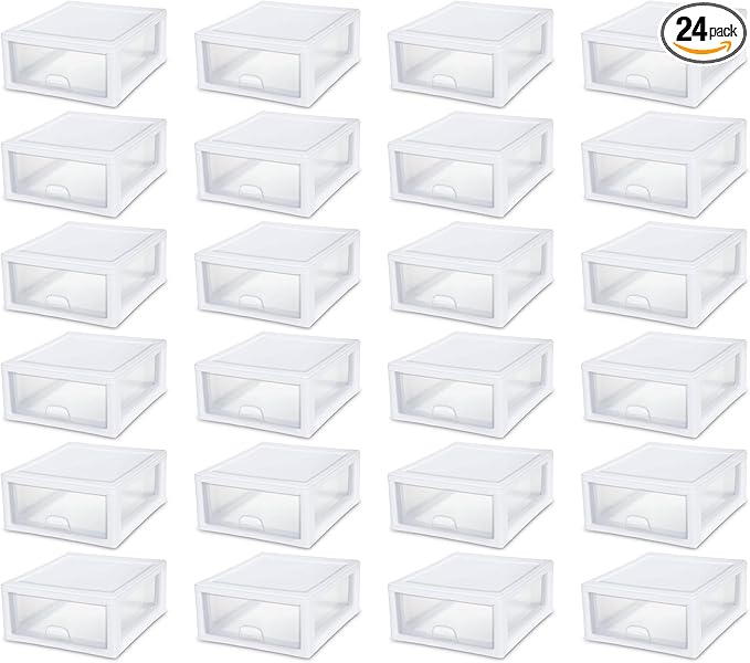 Sterilite 24-Pack 16 Quart Stacking Drawer, Accessories, Craft Supplies by Sterilite
