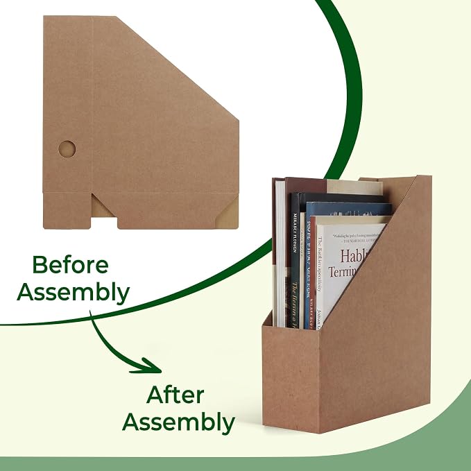 EXYGLO 12 Pack Brown Magazine File Holder, Cardboard Magazine Rack - Image 5