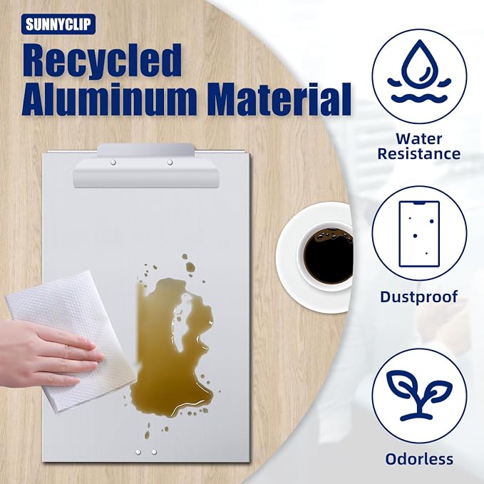 Metal Clipboard with Storage, Letter Size Form Holder Portfolio Aluminum Metal - Image 5
