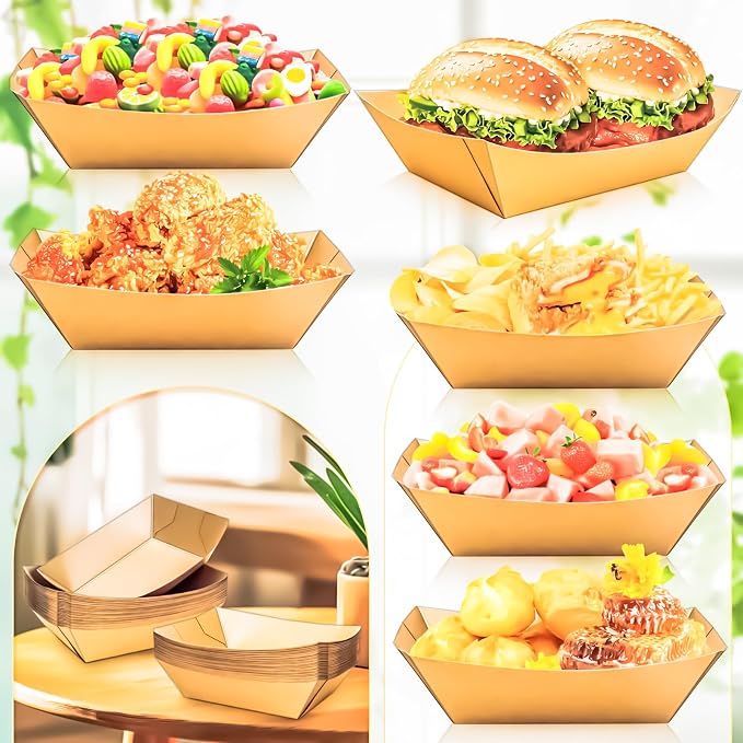 50 Pack 4LB Paper Food Boat Trays Disposable Paper Boat Containers, Heavy Duty - Image 7