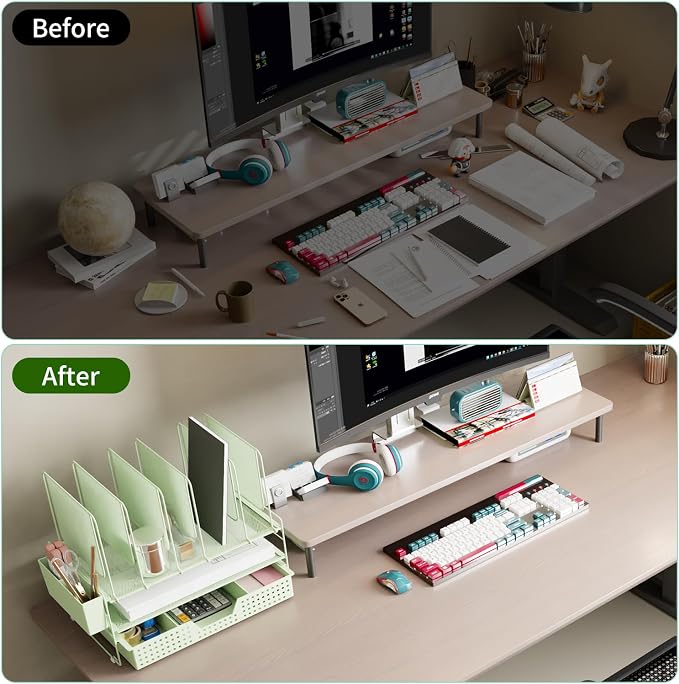 LEKETREE Green Desk Organizer, Office Organization - Image 4