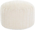 HOMBYS Unstuffed Ottoman Pouf Cover, Round Faux Fur Foot Stool, Fuzzy Chair by HOMBYS