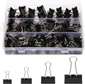 180 Pack All Black Binder Clips Bulk, 4 Size Assortment Includes Large by Unknown