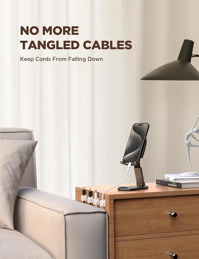9 Pack Magnetic Cable Clips Cord Holder, Under Desk Cable Management, JOYROOM - Image 7