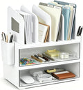 CiWiVOKi Desk Organizer with 4 File Slots and 2 Drawers, notebooks and office by CiWiVOKi