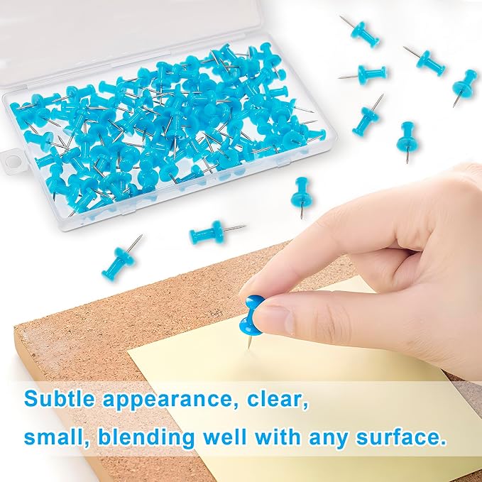 VAPKER Push Pins Tacks 120Pcs Deep SkyBlue Thumb Tacks Larger Size Pin Map - Image 5