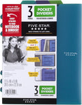 Five Star Pocket Dividers, Fits 3 Ring Binder, Colors Will Vary, 3 Pack by FiveStar