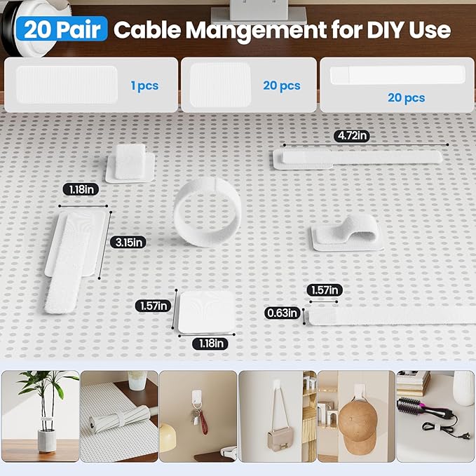 Cable Management Under Desk, 【Up to 15 Cord】【Enhanced Wire Holder】 Reusable - Image 6