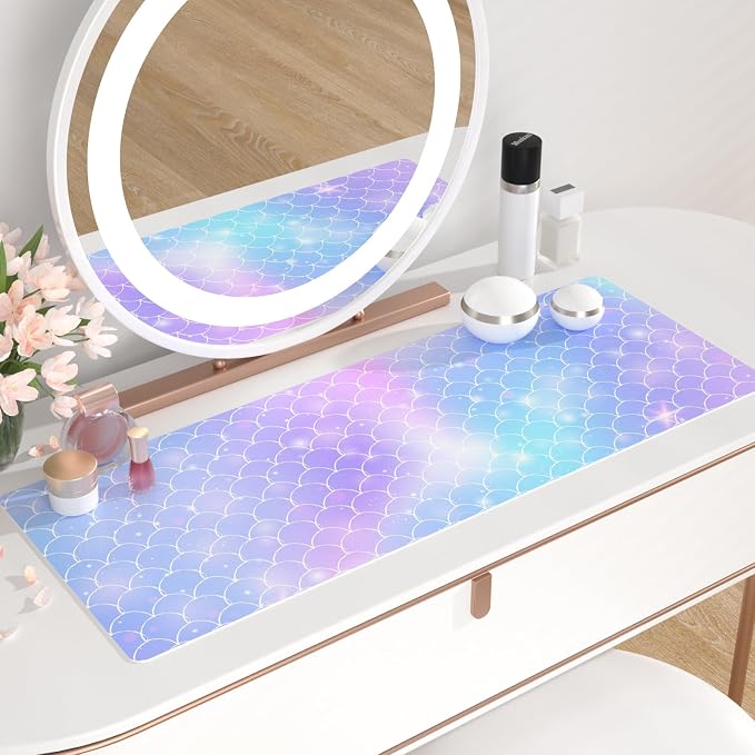QiyI Large Desk Pad, Colorful Mouse Pad Desktop Decor, Waterproof PU Leather - Image 6