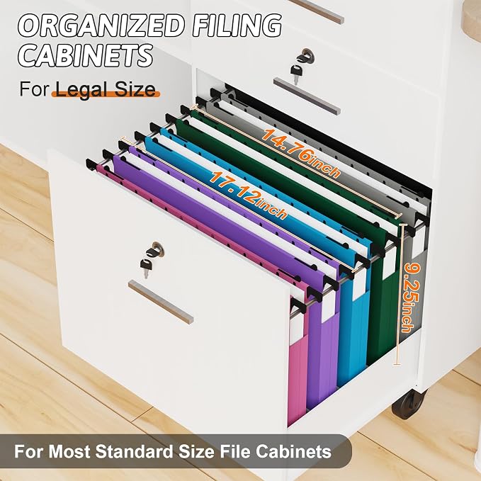 Plastic Legal Size Hanging File Folders, Heavy Duty 1 Inch Expansion - Image 3