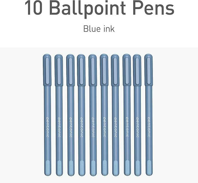 Pentonic Ballpoint Pens, Frosted Pale Blue Barrel - Image 3