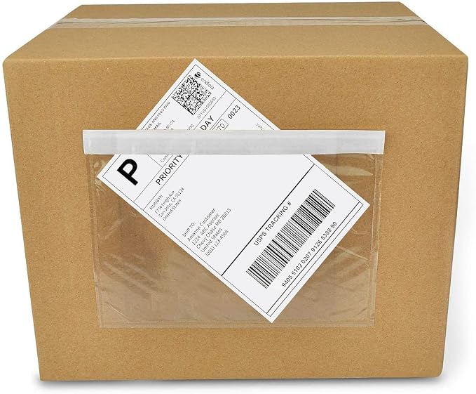 100 PCS shipping label sleeves, 7.5"x 5.5" Shipping Label Envelopes by NefLaca