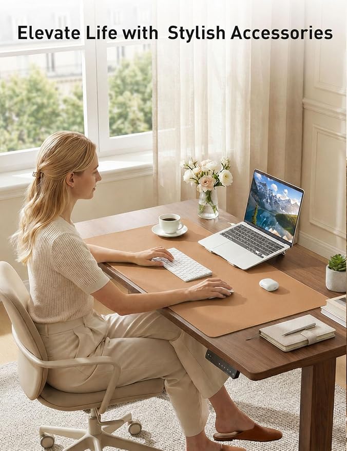 Aothia Faux Leather Desk Mat, Waterproof Desk Pad | One large surface - Image 9