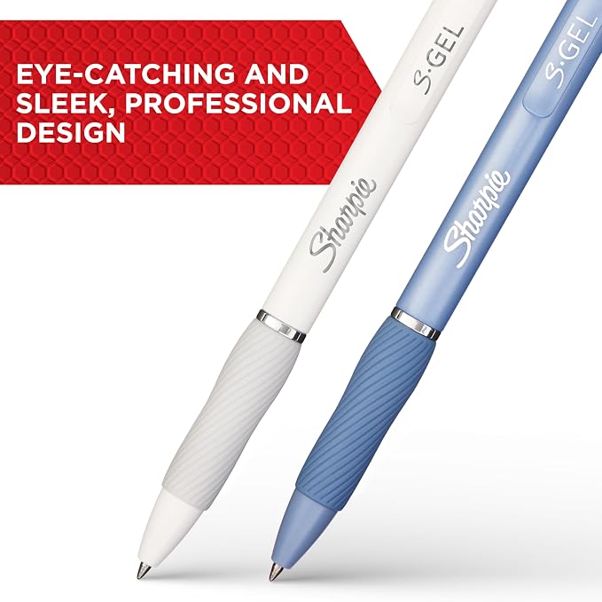 Sharpie S-Gel Pens, Frost Blue Barrel, Medium Point, Journaling, Note-Taking - Image 2