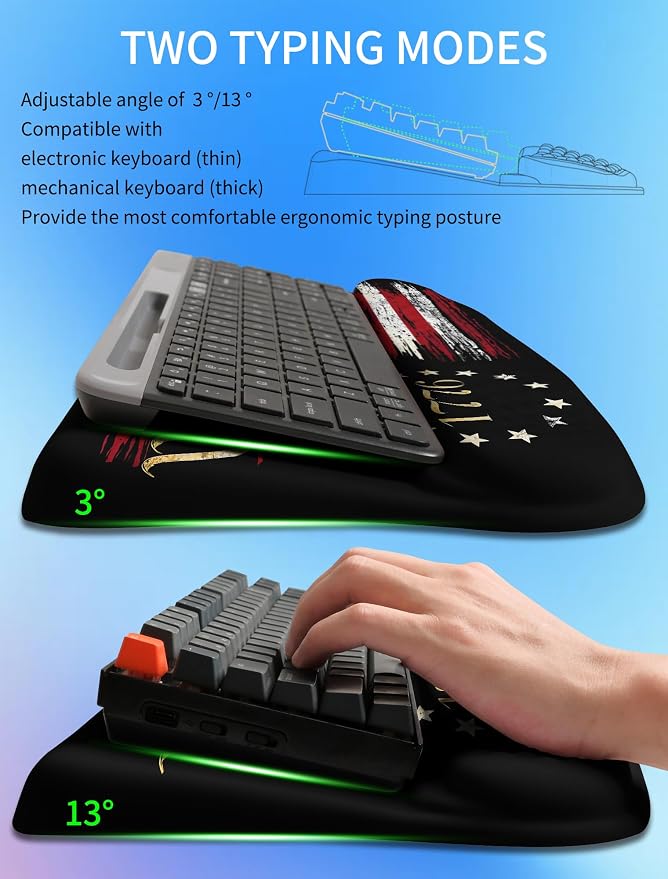 Ergonomic Wave Wrist Rest with Keyboard Stand, Cushioned Palm Rest, Comfortable - Image 2