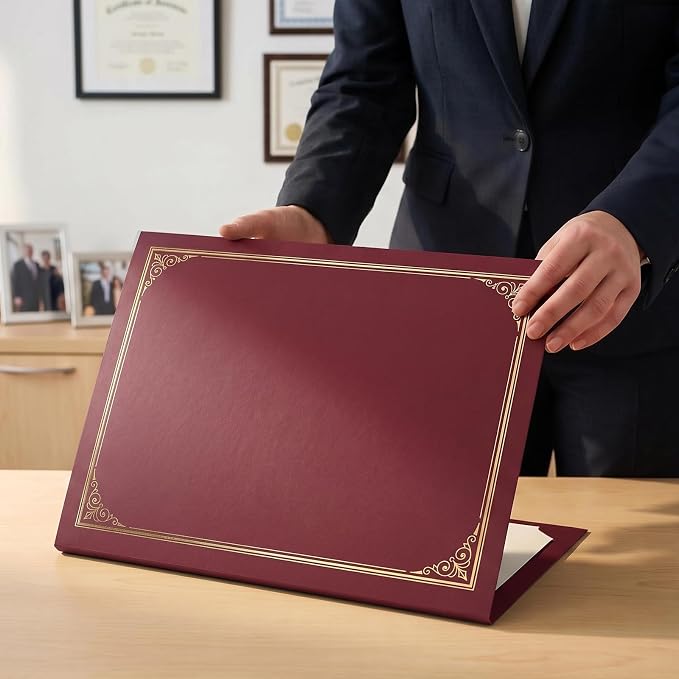 SUNEE 10 Packs Burgundy Certificate Holders, - Image 5