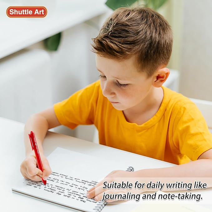 Shuttle Art Ballpoint Pens, 24 Pack Colored Retractable Black Ink Ball Point - Image 6
