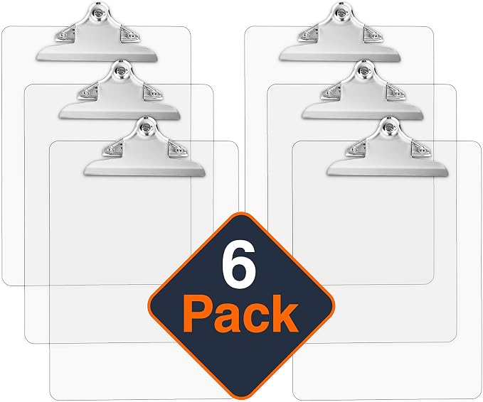 Plastic Transparent Clipboards Multi Pack Clipboard | Strong 12.5 x 9 Inch | - Image 2