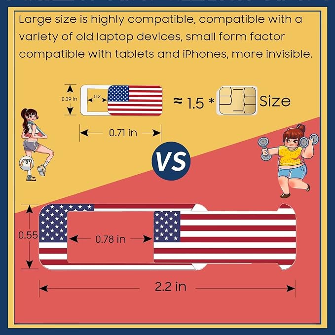 Laptop Camera Cover Slide, Webcam Cover Slide, Ultra-Thin, Nation Flag Pattern - Image 3