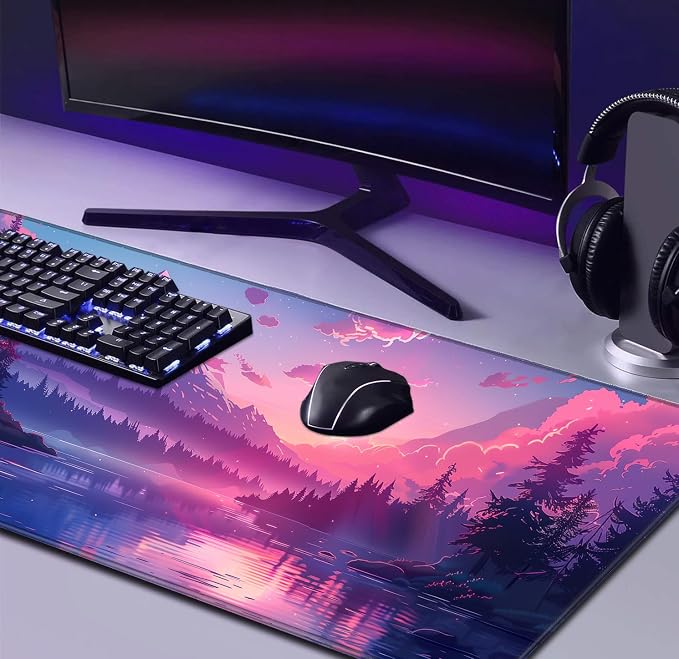 Sunset Mountain Landscape Extended Mouse Pad Game Office Sewing Table Mat | - Image 4