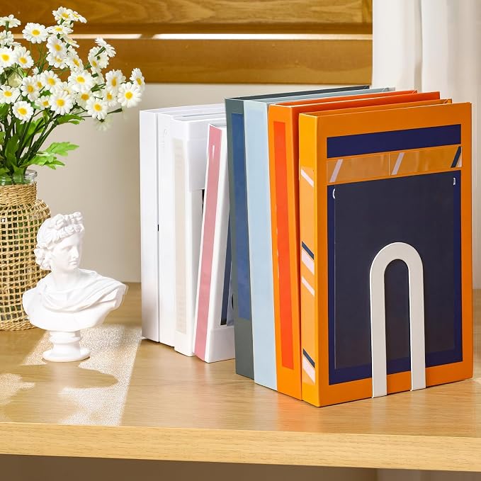 Chunful 12 Pcs White Metal Book Ends - Image 5