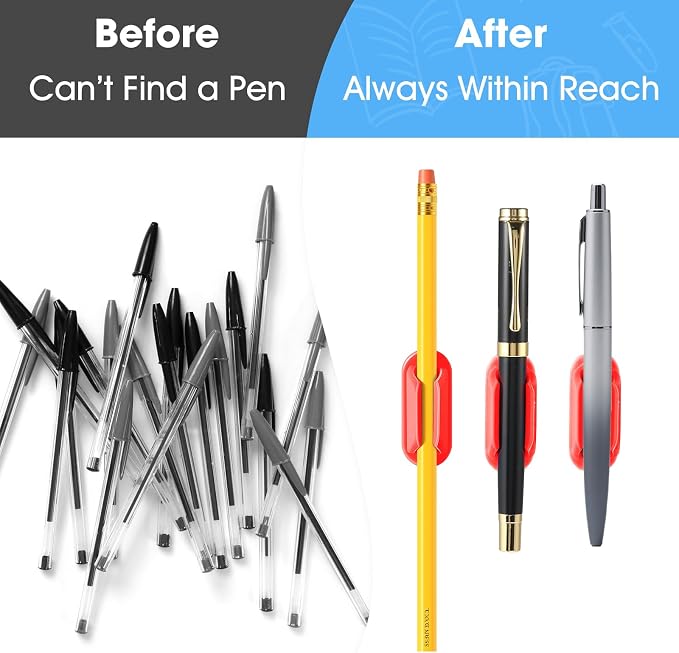 VZZNN 20 PCS Adhesive Pencil Holders, Silicone Marker Organizer - Image 6