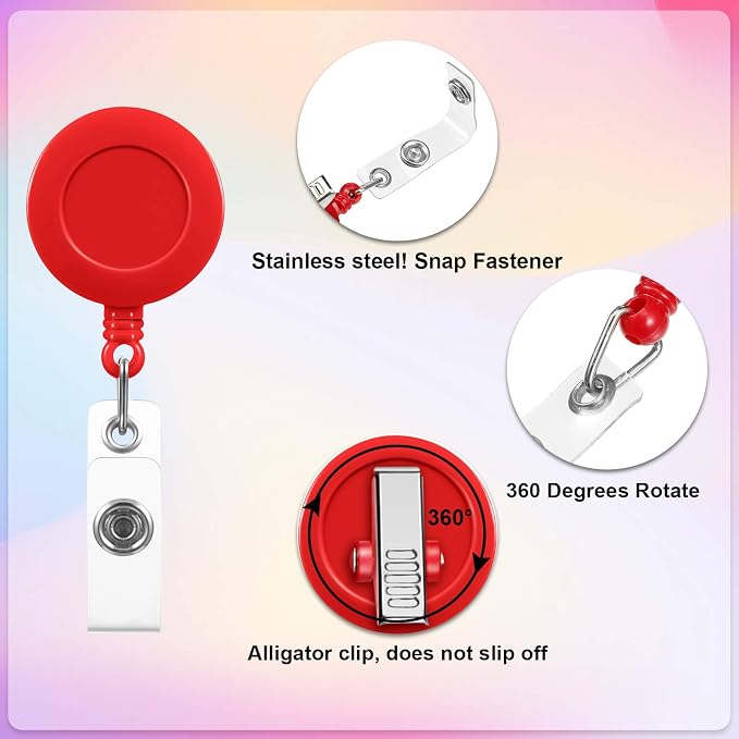 Zonon 50 Pcs Retractable Badge Holder Reels - Image 3