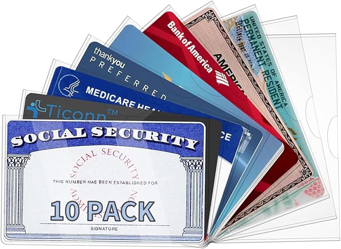 10 Pack Social Security Card Protector Medicare New Credit Card Holder by UEHSNI