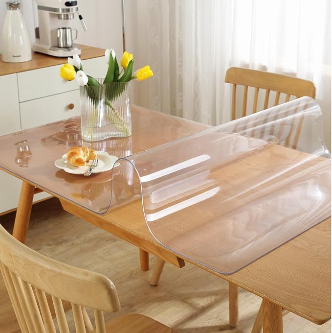 OstepDecor Clear Table Cover Protector 36 x 66 Inch, 1.5mm Thick Plastic Table - Image 2
