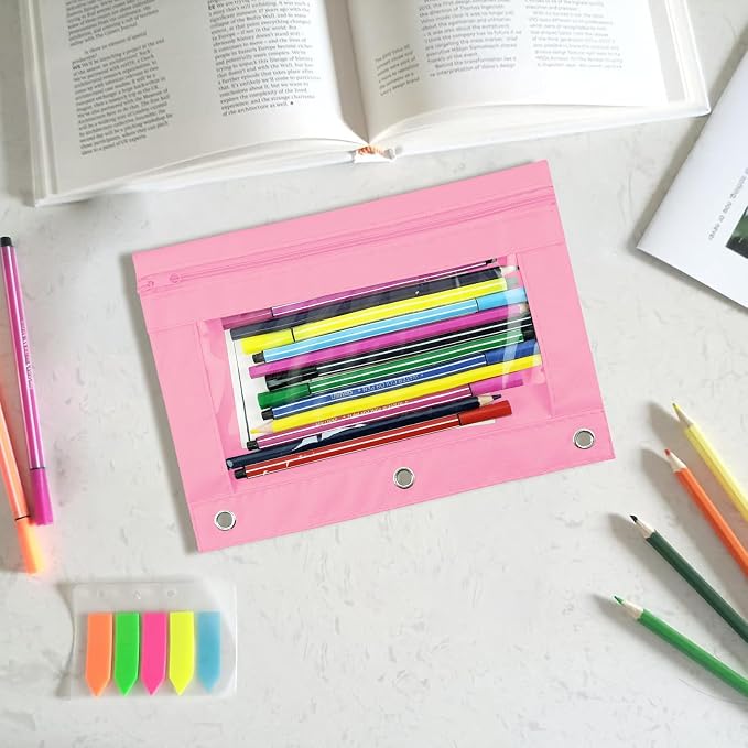 YoeeJob Pencil Pouch for 3 Ring Binder, Zipper Binder Pencil Pouches Bulk - Image 7