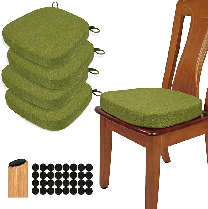 BUYUE Thickened 2.5" Dining Chair Cushions Set of 4, U-Shape High Density Foam by BUYUE