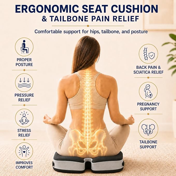 Seat Cushions for Office Chairs Wheelchair Cushion for Long Sitting Back - Image 4