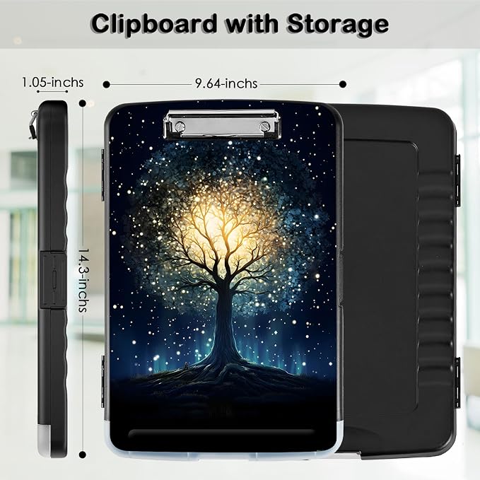 Clipboard with Storage, Office Supplies Nursing Clipboards Folder with Pen - Image 2