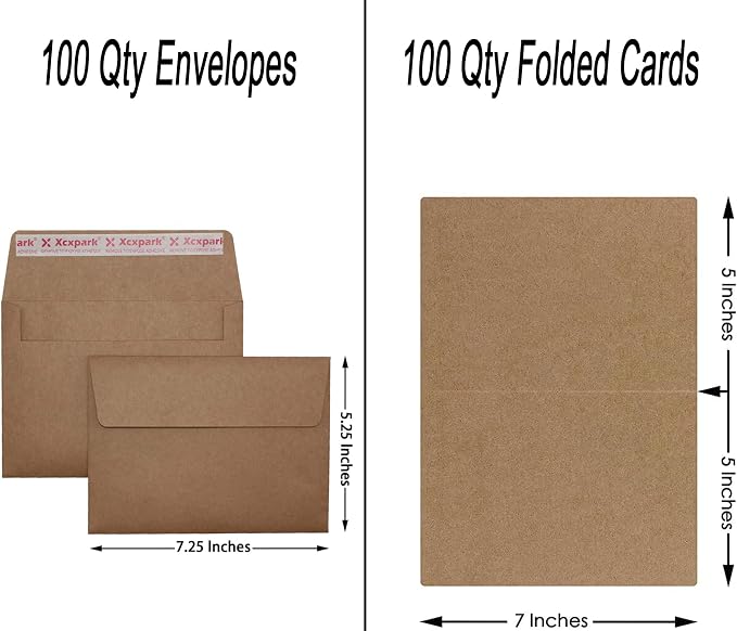 Xxcxpark 100 Qty 5.25 x 7.25 inches Printable A7 Invitation Envelopes & 100 Qty - Image 2