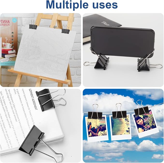 48 Pack XL Binder Clips 2 Inch Paper Clip Large Binding Clip, Jumbo Paperclips - Image 5
