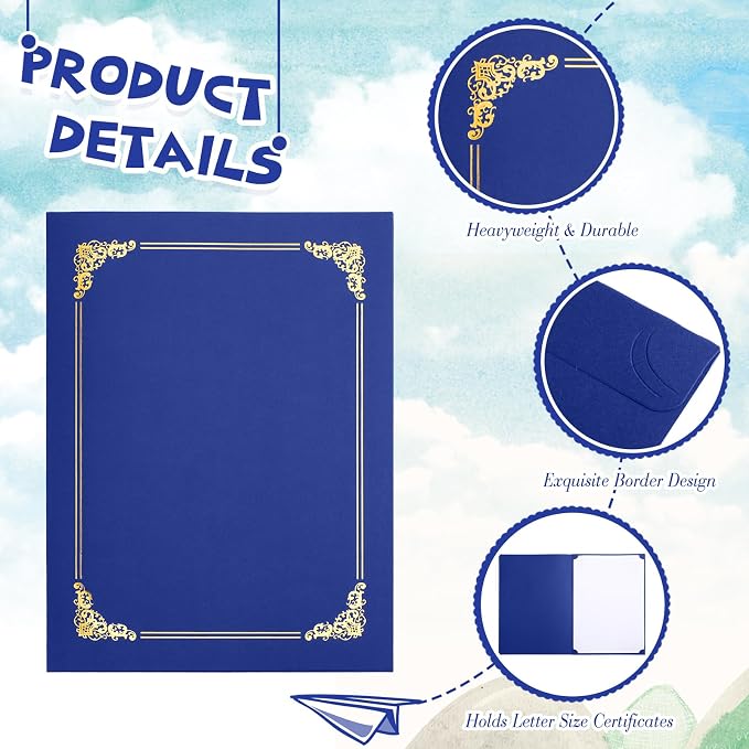 Fainne 80 Pieces Certificate Holders Diploma Holders Document Holder - Image 3