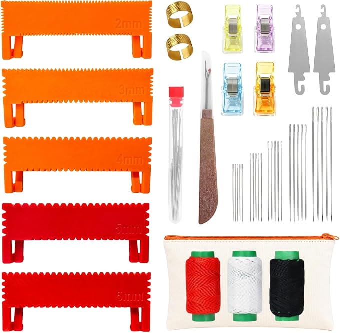 44Pcs Clip-On Sewing Ruler Seam Guide & Needle Kit | Great by Unknown