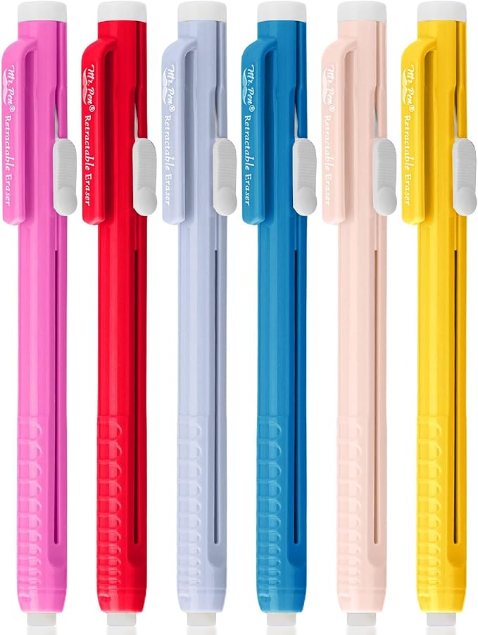 Mr. Pen- Retractable Mechanical Eraser Pens, 6 Pack, Ice Cream Colors | by MrPen