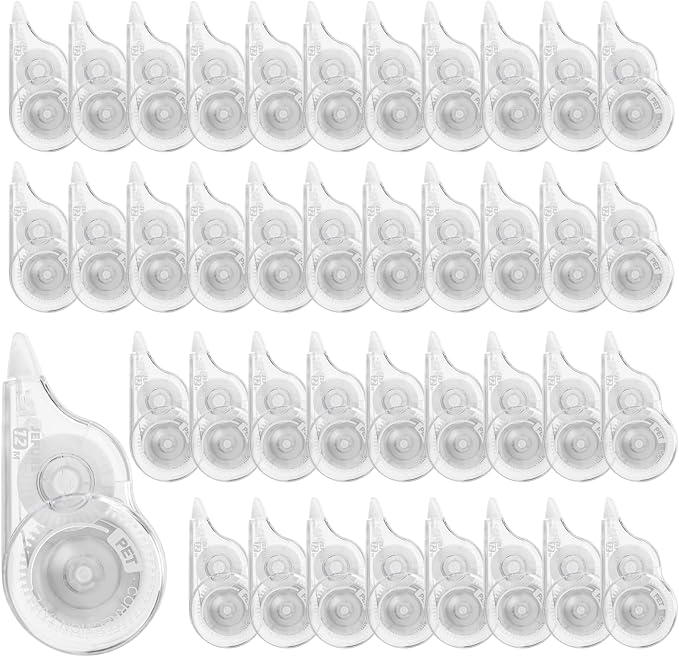 40 Pcs Correction Tape, 39.4 Ft White Wrong Out Tear-Resistant Bulk, Instant by JEFURE