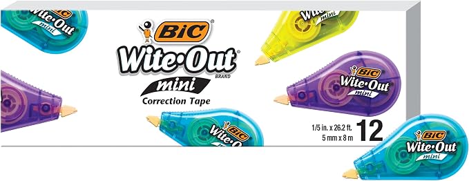BIC Wite-Out Brand Mini Correction Tape, 16.4 Feet, Compact Tape Office or by BIC