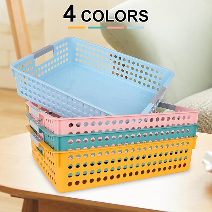 4 Pieces Turn in Trays for Classroom, Paper Organizer Baskets for Office and - Image 3