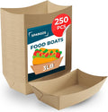 SPARGOS 3lb Paper Food Trays – Professional Grade Brown Food Boats by Spargos