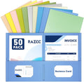 Two Pocket Folders, RAZCC 50 Pack File Folders by RAZCC