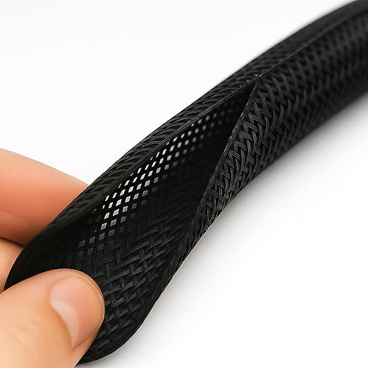 Electriduct 1/4" Hook Self Closing Sleeve Braid Wrap Around Sleeving Flame - Image 2