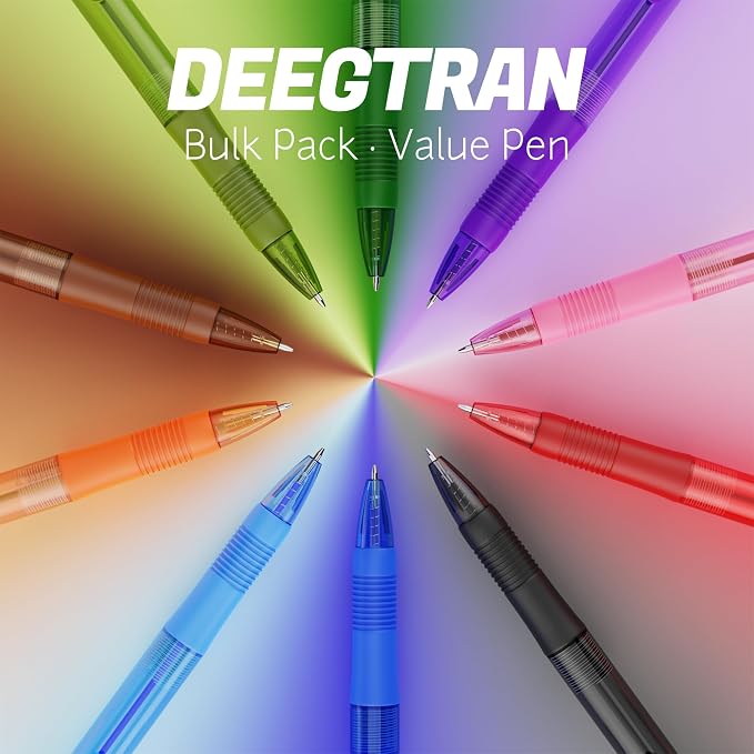deegtran Pens Bulk, 30 Pack No Bleed Orange Ink Click Pens - Image 8